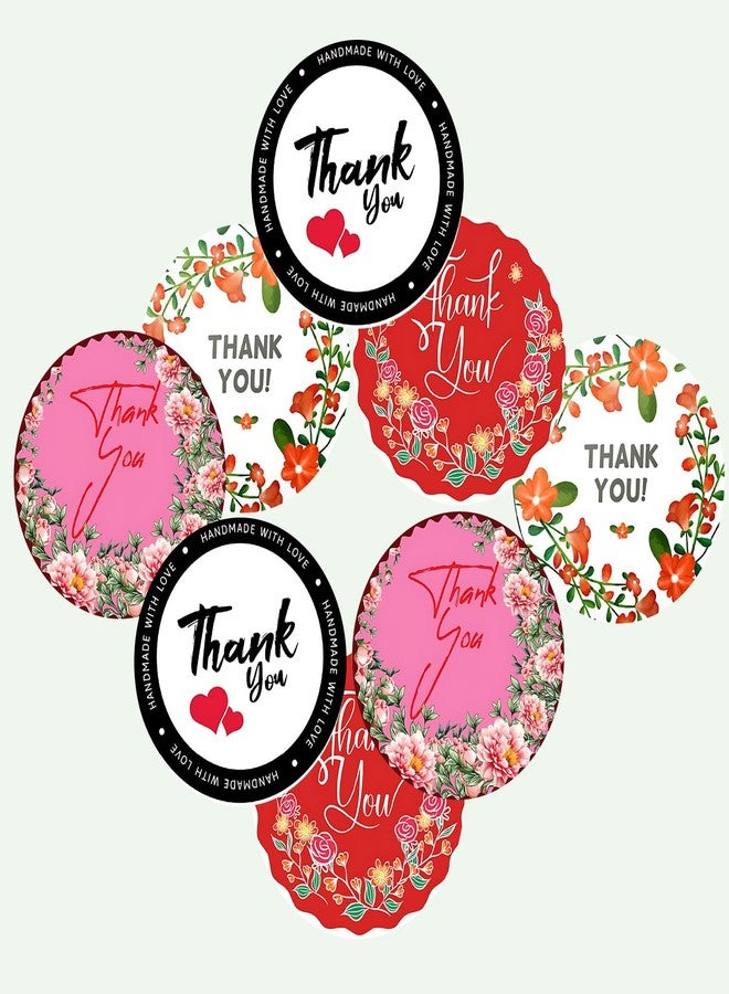 SLGIFT Vinyl Thank You Theme Sticker, Self-Adhesive Vinyl Stickers, 40 Pieces, 2 x 2 Inches Round Sticker, 4 Unique Designs, R116 - Image 3